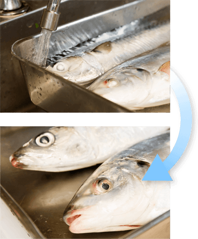 thawing fish with water